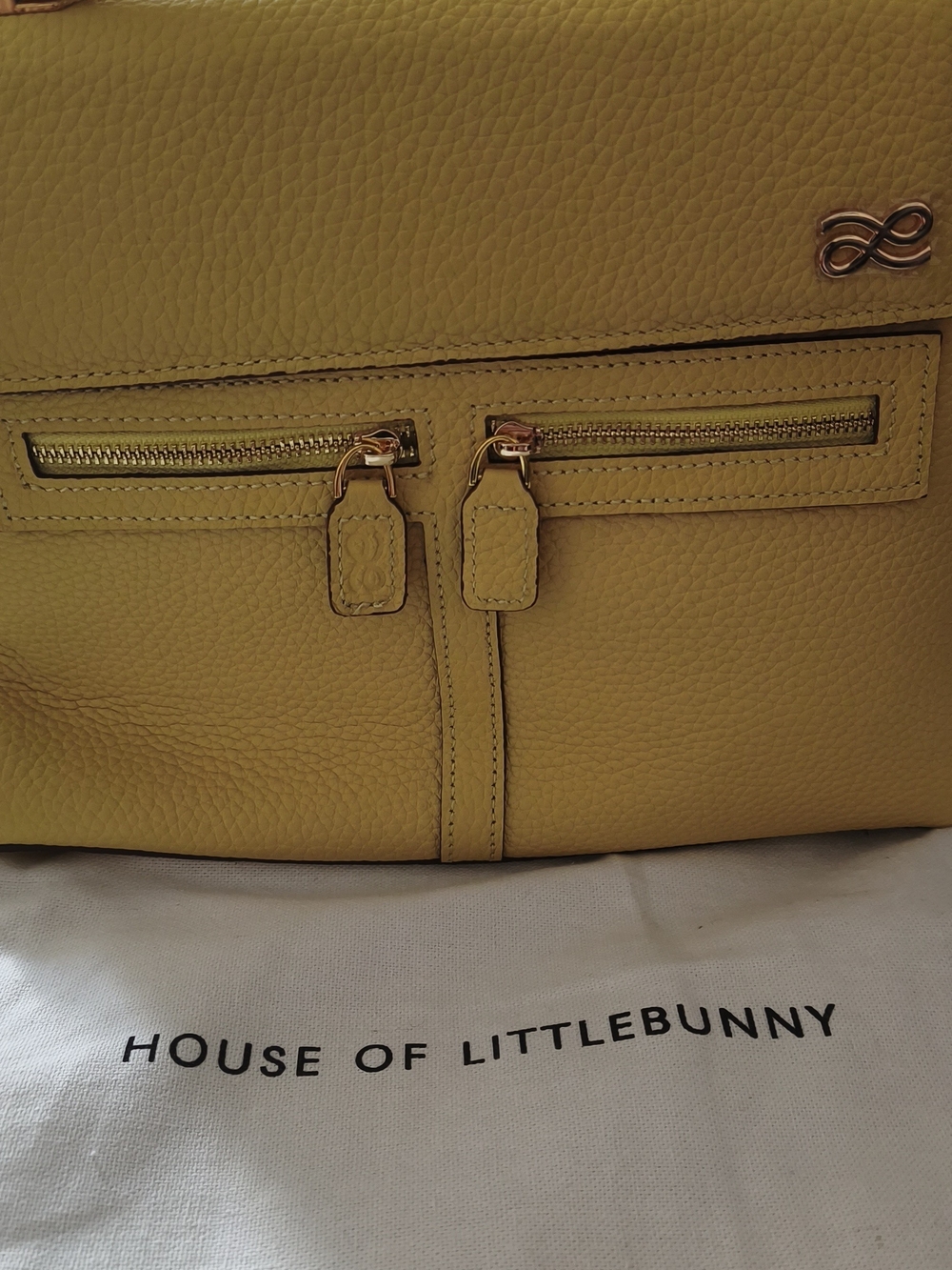 House of LittleBunny Yellow Leather Satchel